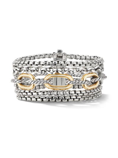 David Yurman Women's Multi Row Chain Bracelet With 18k Yellow Gold