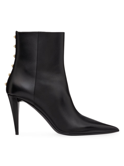 Valentino Garavani Women's Rockstud Calfskin Ankle Boots In Black