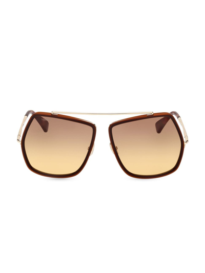 Max Mara Women's Elsa 64mm Square Sunglasses In Brown