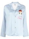 Mira Mikati X Javier Calleja Striped Satin Shirt In Blue