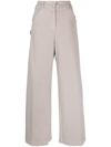NUDE HIGH-WAISTED CARGO TROUSERS