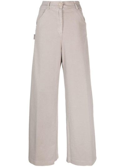 Nude High-waisted Cargo Trousers In Grey