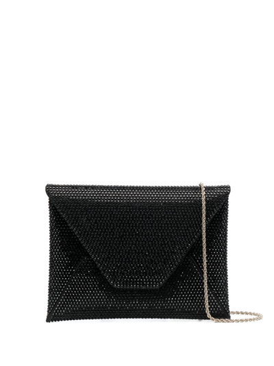 Giorgio Armani Crystal-embellished Clutch Bag In Black