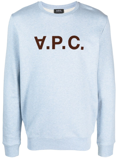 Apc Vpc 植绒logo棉卫衣 In Blue