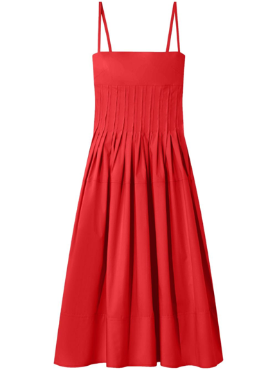 Proenza Schouler Pintuck-detail Poplin A-line Dress In Red