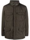 Aspesi Crinkled-finish Military Jacket In Green