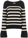 SEMICOUTURE STRIPED BOAT-NECK JUMPER