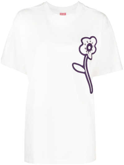 Kenzo T-shirt Rue Vivienne Femme Blanc Casse In Off White