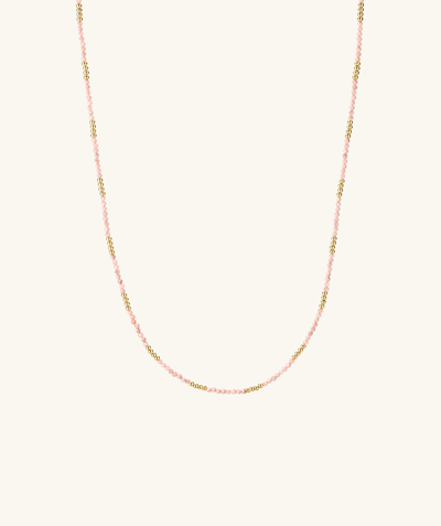 Mejuri Beads Necklace Rhodochrosite In Vermeil