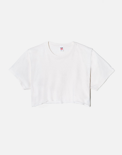 Hanes Cropped Loose Tee In White