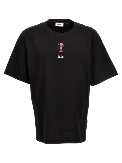 Gcds Embroidery T-shirt In Black