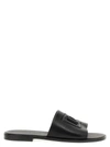 Dolce & Gabbana Black Sandals With Dg Logo Cut-out In Leather Man