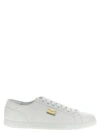 Dolce & Gabbana Portofino White Monocrom Low Top Sneakers With Logo Plaque In Leather Man