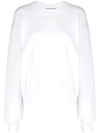 Alexander Wang Women Essential Terry Crew Sweatshirt With Puff Paint Logo In White