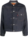 Levi's Black Buttoned Denim Jacket In Blue