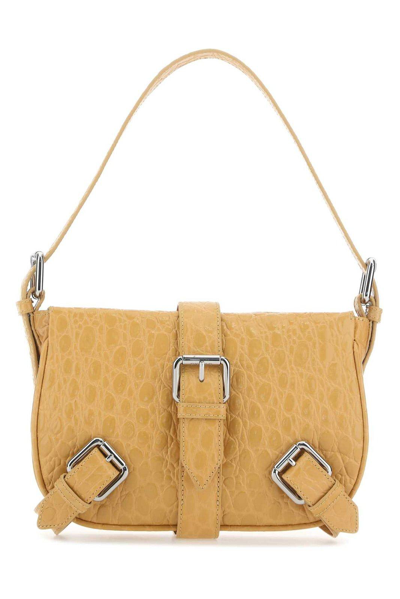 By Far Foldover Top Buckled Shoulder Bag In Yellow