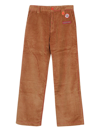 Cormio Corduroy Taner Workwear Pants With Patches In Camel