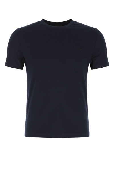 Prada Man T-shirt Midnight Blue Size S Cotton