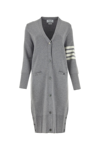 THOM BROWNE GREY WOOL MILANO CARDIGAN