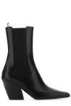 Prada Streamlined Leather Ankle Boots With Pointed Toe