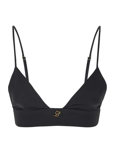 Blumarine Logo-plaque Bralette Top In Black