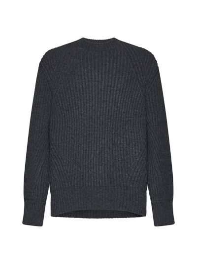 Alexander Mcqueen Ribbed Wool Sweater In Black