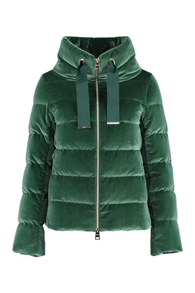 Herno Full Zip Down Jacket In Green