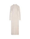 PACO RABANNE WHITE LONG DRESS WITH CHAIN ON NECKLINE