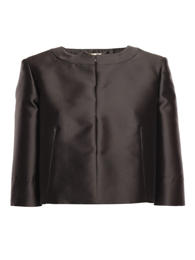 Alberta Ferretti Crop Jacket In Black