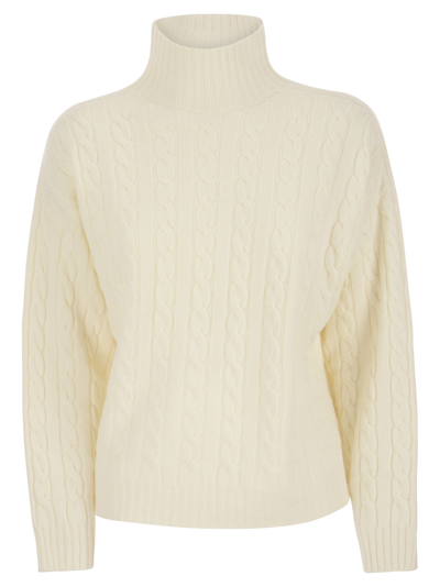PESERICO PLAITED JUMPER IN WOOL-SILK AND CASHMERE BLEND