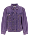 Ganni Purple Overdyed Bleach Jacket In Purple