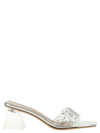 Gianvito Rossi Crystal-embellished Transparent Heels In Silver Leather In Silver