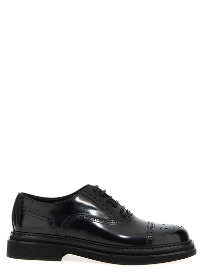 Dolce & Gabbana Dolce&gabbana Brushed Calfskin Oxfords Shoes In Black