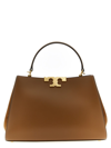 Tory Burch Eleanor Calf Leather Satchel Bag In Brown