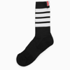 THOM BROWNE BLACK SPORTS SOCKS