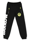 Barrow Smiley-face Cotton Track Pants In Nero