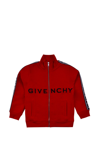 Givenchy Kids' X Disney Oswald-print Zip-up Sweatshirt In Red