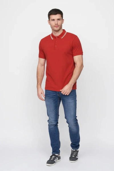 Duck And Cover Mens Samtrase Polo Shirt In Red