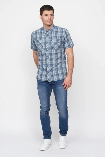 Duck And Cover Mens Femington Checked Shirt In Blue