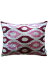 LES-OTTOMANS GREY IKAT-PRINT VELVET CUSHION,V67619977687