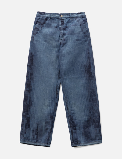 Loewe Pixelated Baggy Jeans In Blue