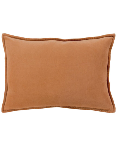 Surya Cotton Velvet Camel Lumbar Pillow In Brown