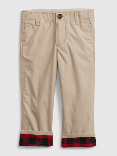Gap Babies' Toddler Lined Chino Pants With Washwell 3 In Khaki Brown