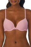 On Gossamer Sleek Micro Lace Underwire Convertible Push-up Bra In Rose Blush