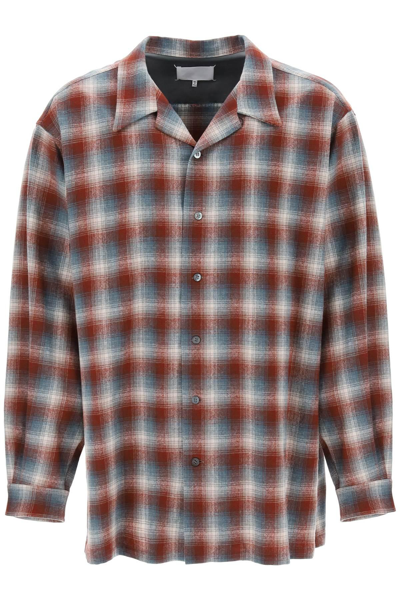 Maison Margiela Checked Logo-patch Shirt In Multi-colored