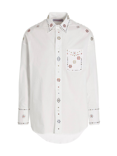 Bluemarble Embellished Long Sleeved Shirt In White