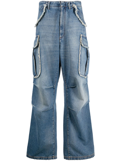 Darkpark Low-rise Wide-leg Jeans In Blue