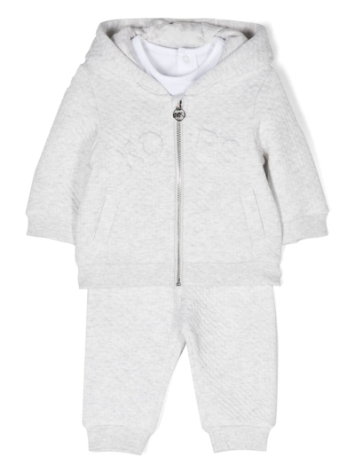 Michael Kors Babies' Textured Cotton-blend Track Suit In Grey