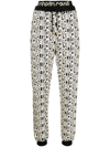 Roberto Cavalli Snakeskin-print Track Pants In Black