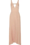 ELIZABETH AND JAMES ELLISON SMOCKED SATIN MAXI DRESS